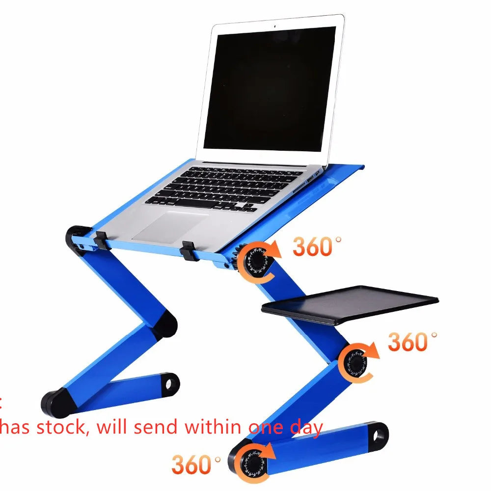 Adjustable Aluminum Alloy Folding Laptop Table for Bed, Sofa, and Study