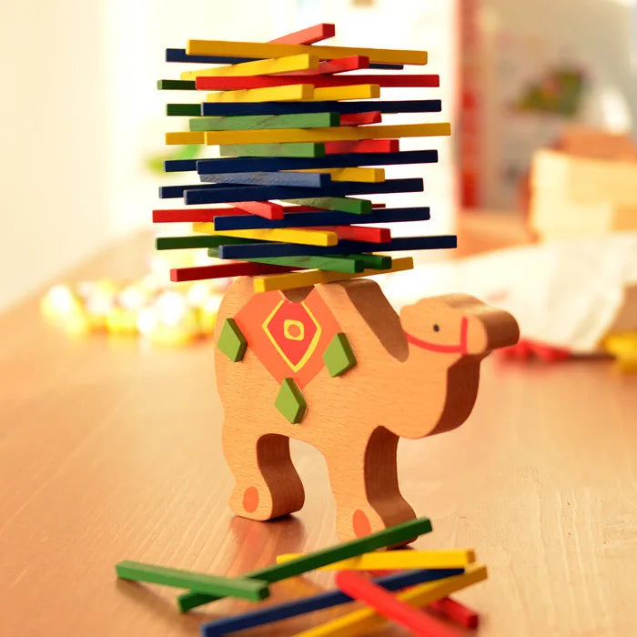 Elephant & Camel Wooden Balance Blocks - Colorful Learning Game