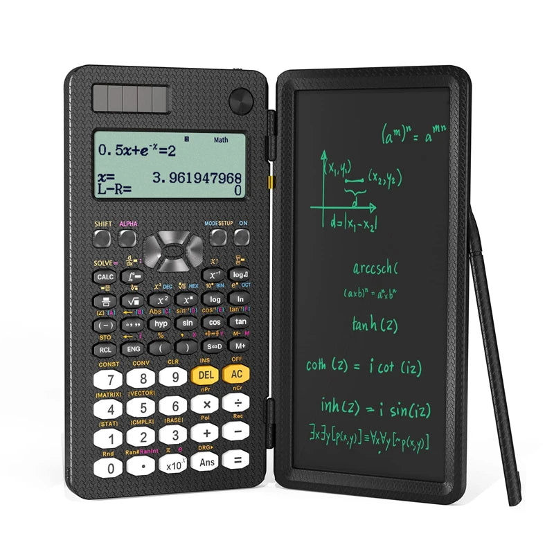 Solar Scientific Calculator with LCD Notepad and 417 Functions for Students