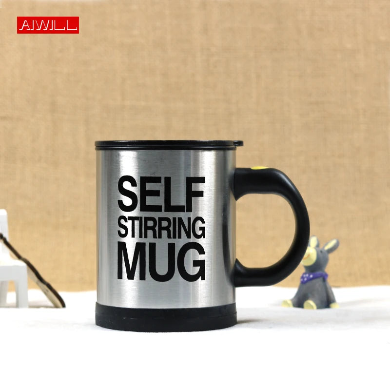 Self-Stirring Stainless Steel Coffee Mug with Color Options