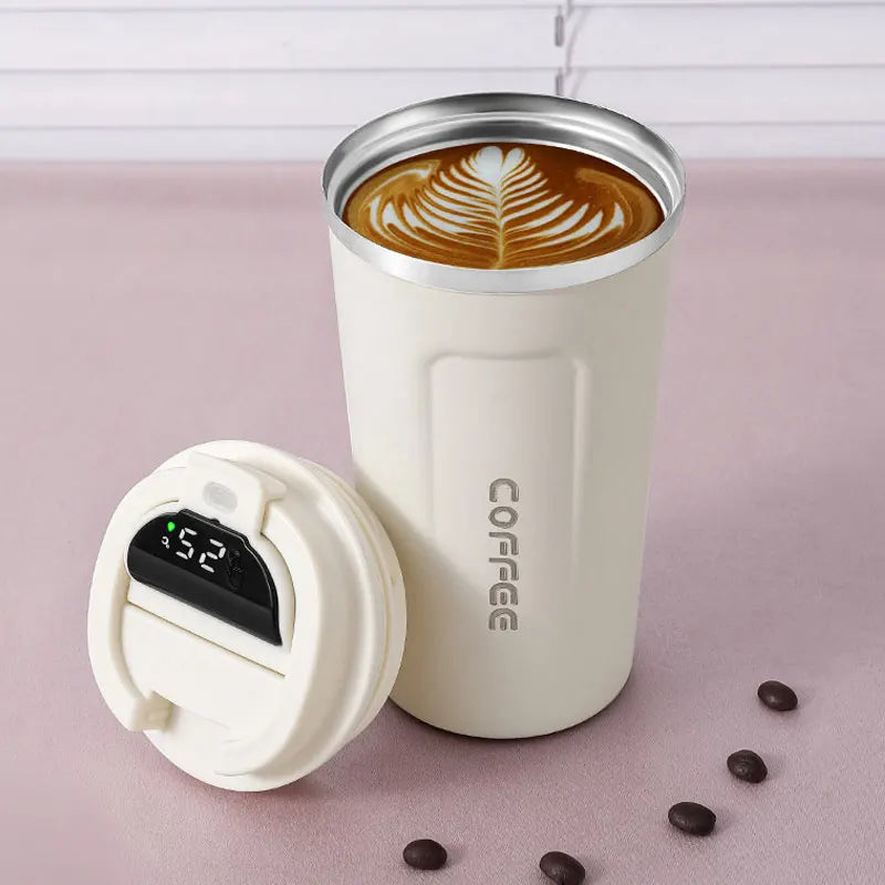 Smart Stainless Steel Travel Tumbler with Temperature Display and Vacuum Insulation