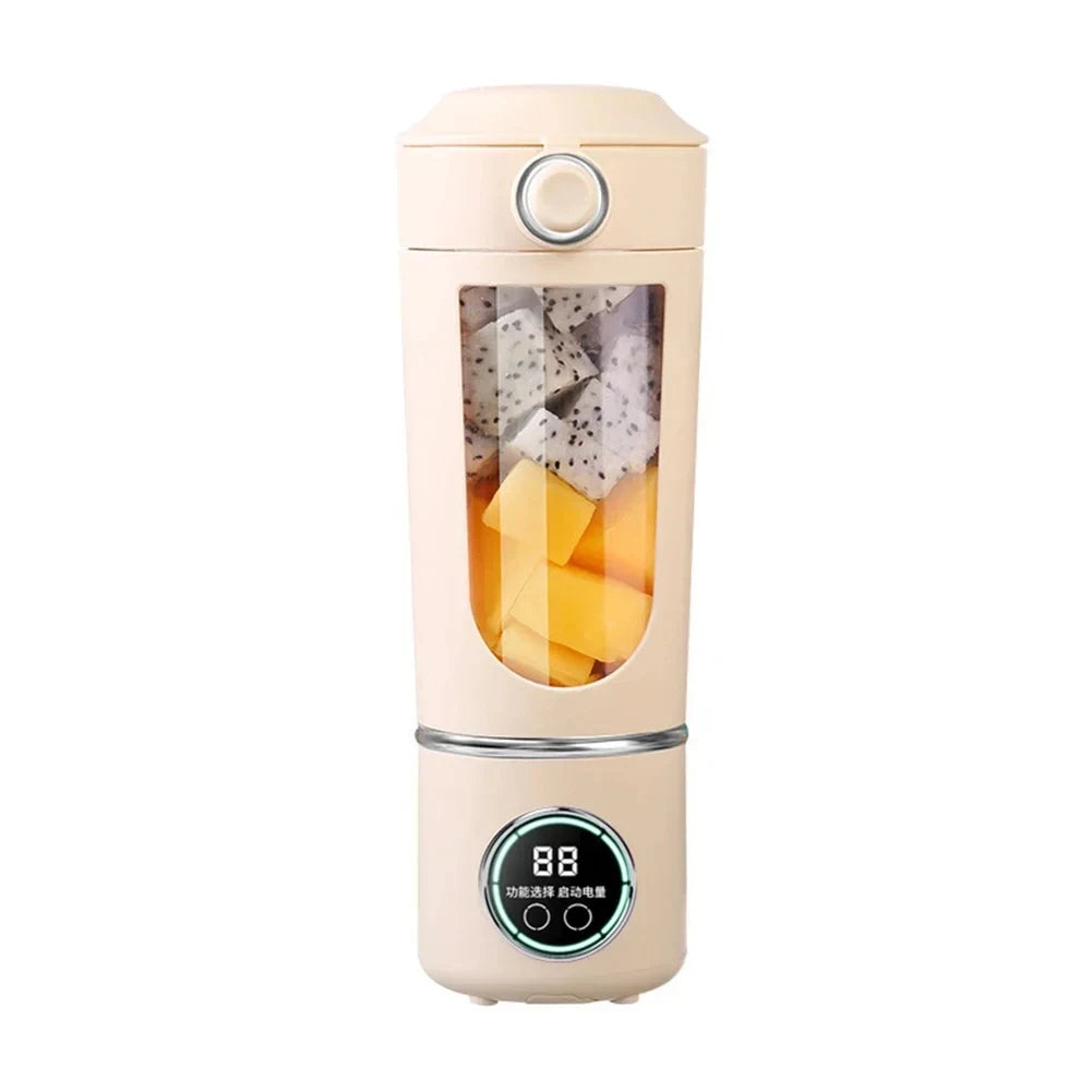 700ml Stainless Steel Portable Blender - 12-Blade USB Smoothie Maker