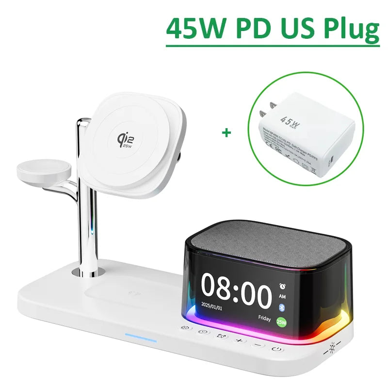 Magnetic Wireless Charger with Bluetooth Speaker Stand