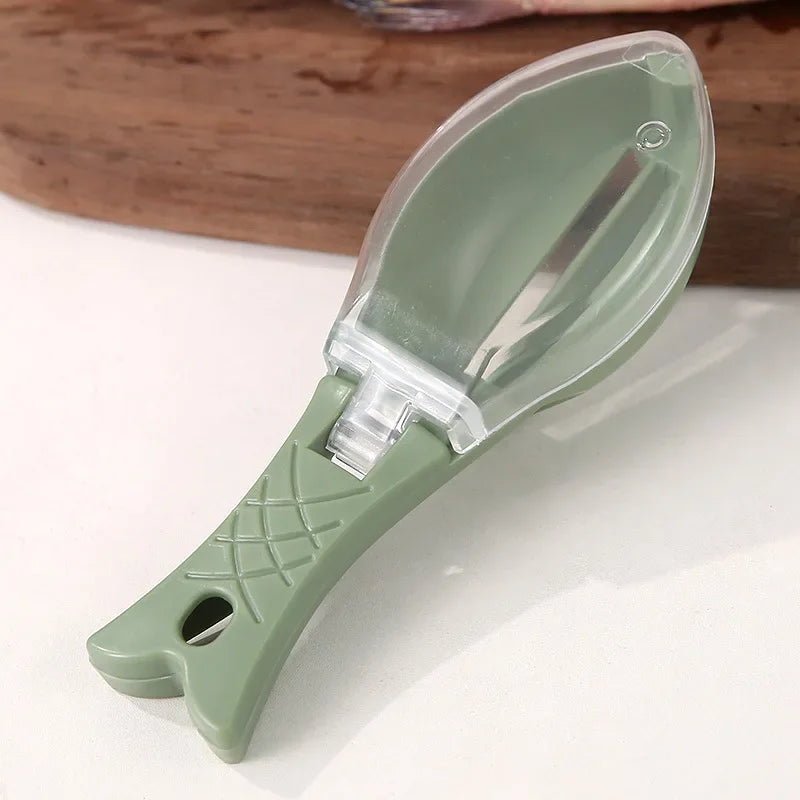 Covered Fish Scale Scraper for Kitchen Cleaning