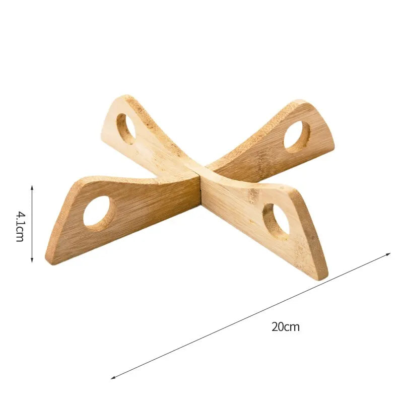 Removable Wooden Cross Trivet and Anti-Heat Table Mat