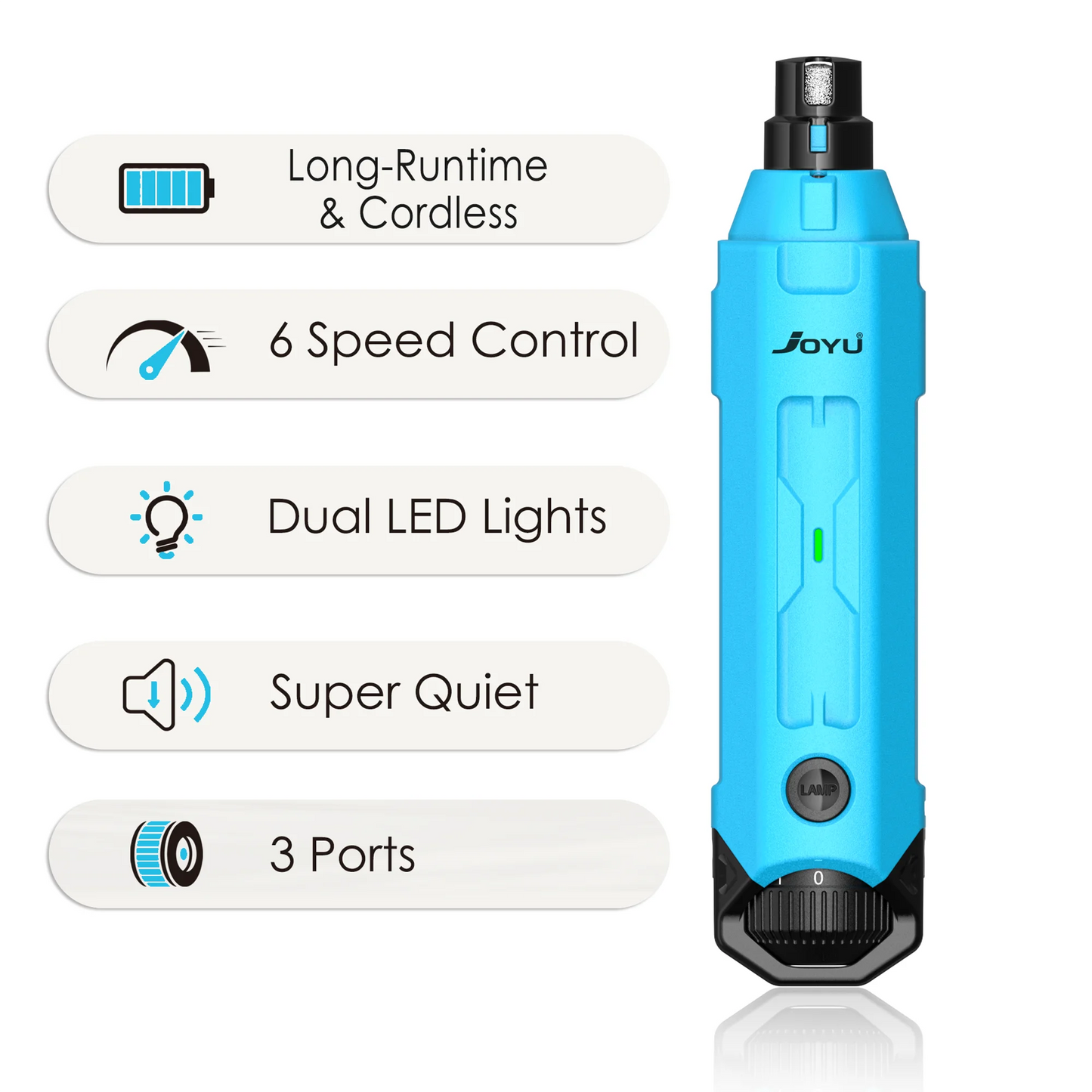 6-Speed Rechargeable Dog Nail Grinder for Quiet Paw Grooming
