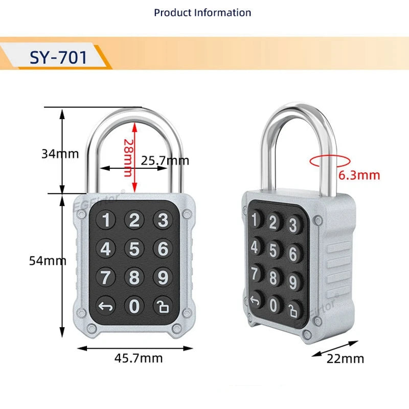 Tuya Bluetooth Smart Padlock with App Unlock
