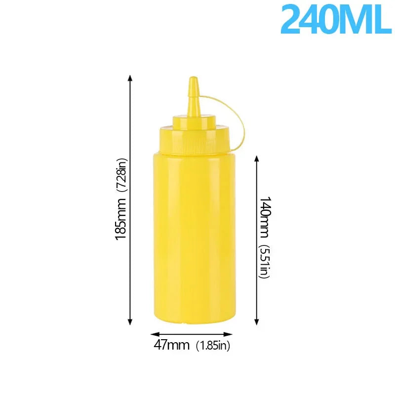 Large Squeeze Condiment Bottle with Nozzle for Sauces and Oils