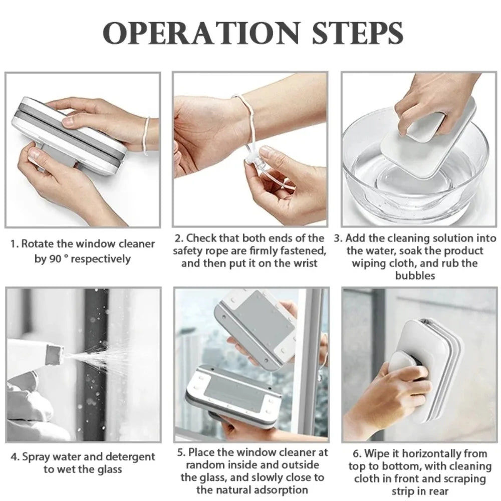Magnetic Double-Sided Window Cleaning Brush