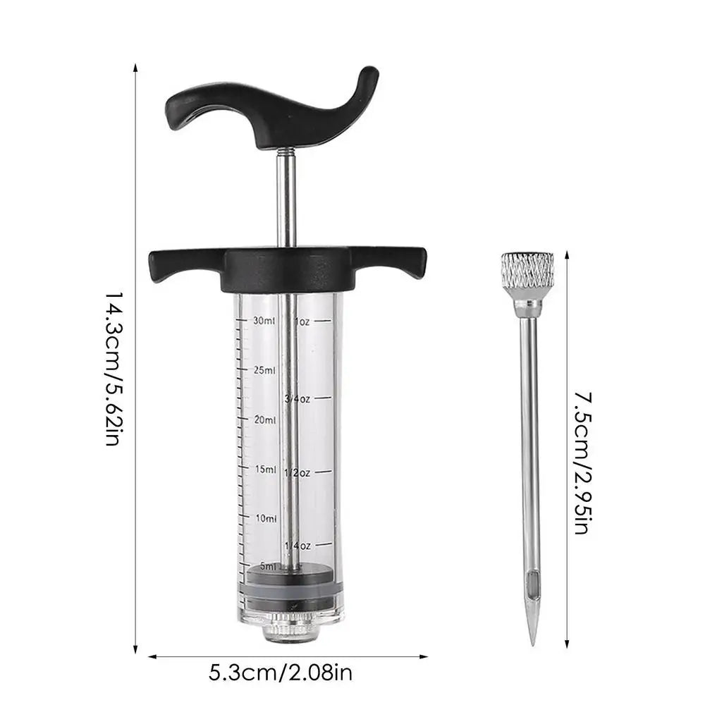 Stainless Steel Marinade Injector Syringe - BBQ Meat Flavor Needle
