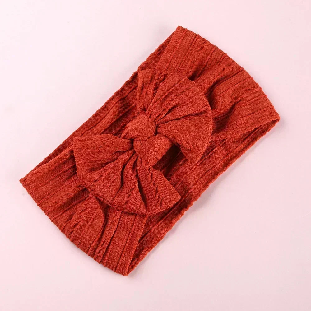 Elastic Jacquard Bow Headband for Newborn Baby Girls