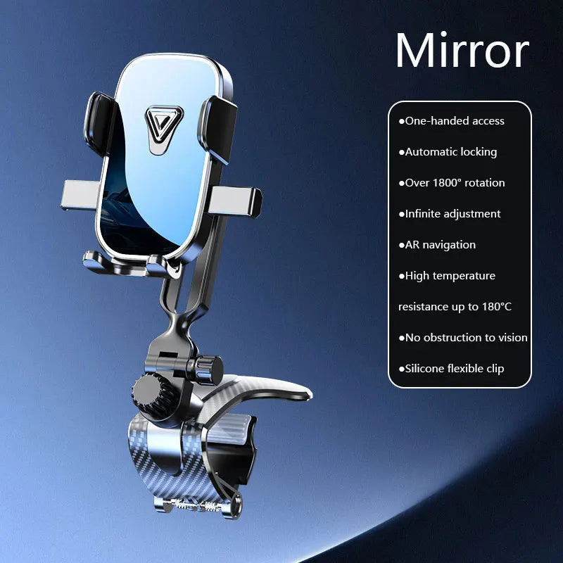 Gravity Car Dashboard Phone Holder with Crocodile Clip Mount
