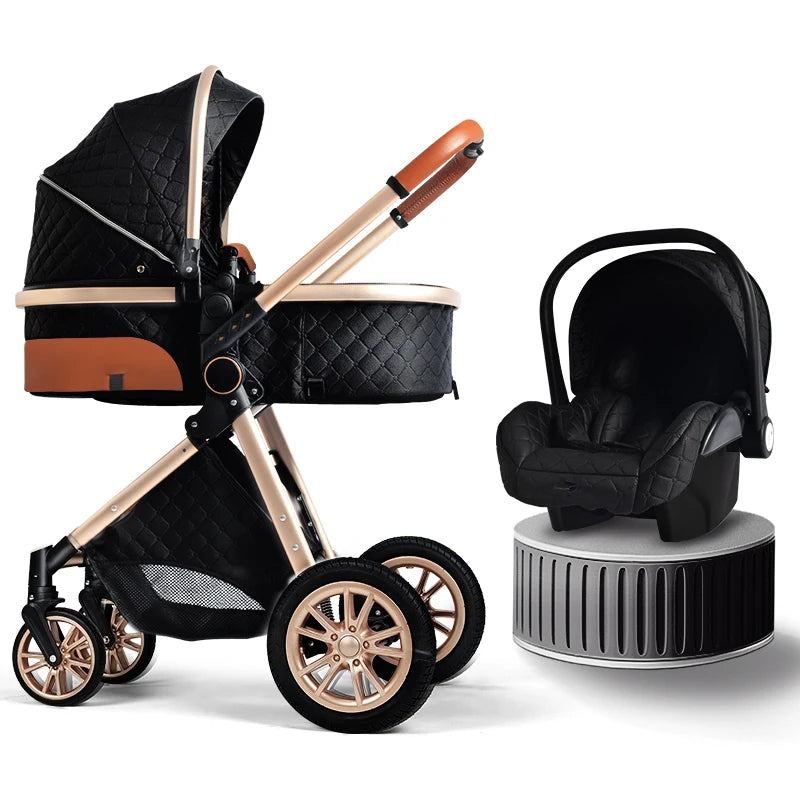3-in-1 Foldable High Landscape Baby Stroller