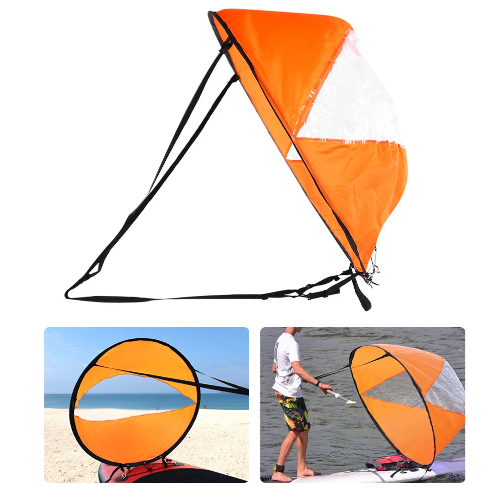 Portable Foldable Kayak Sail - High Transparency Canoe Wind Paddle
