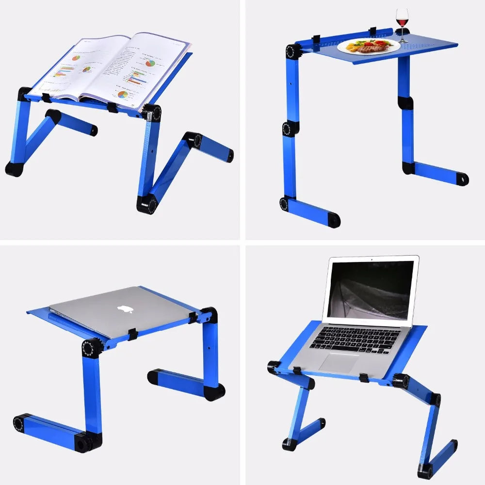 Adjustable Aluminum Alloy Folding Laptop Table for Bed, Sofa, and Study