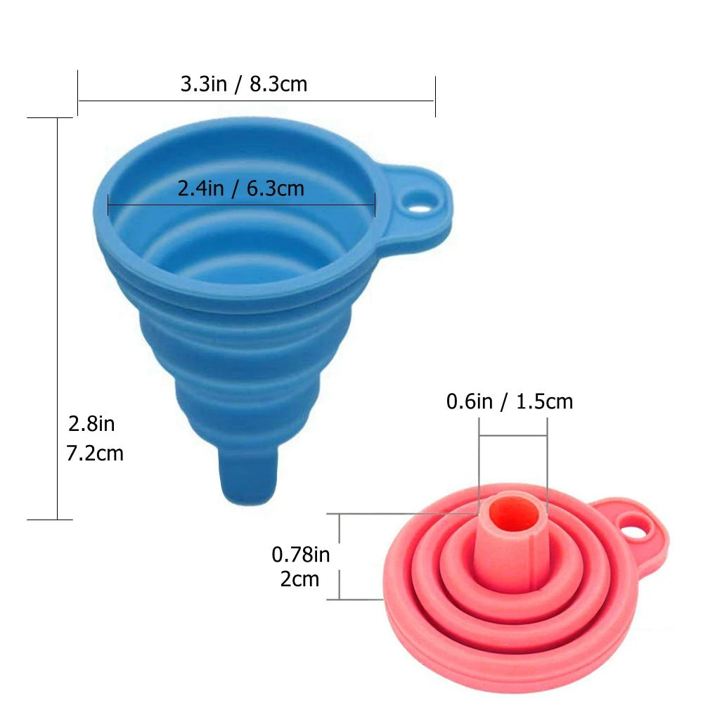 Collapsible Silicone Kitchen Funnel for Bottles and Liquids