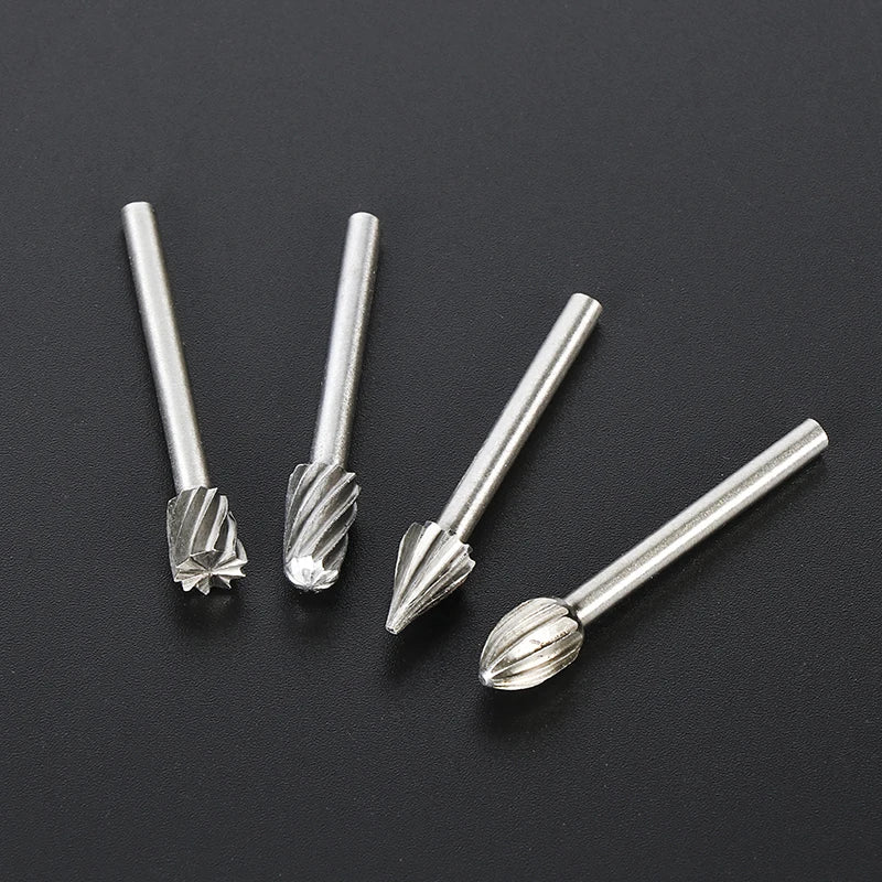 HSS Rotary Burr Cutter Set with Mini Drill Bits and Storage Box