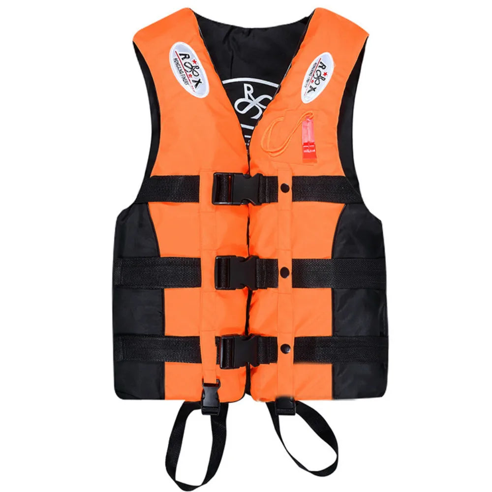 Outdoor Polyester Life Jacket Vest with Whistle for Swimming & Boating