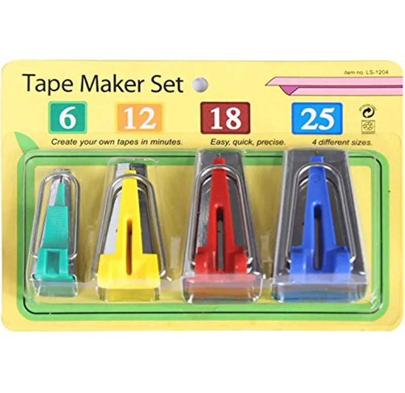 4-Size Bias Tape Maker Set for Sewing and Quilting