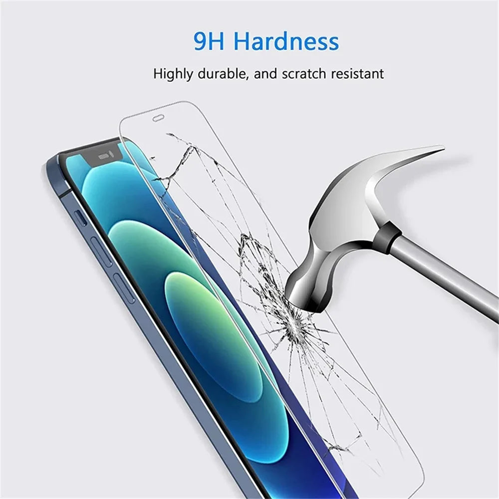 4-Piece HD Protective Glass Screen Protector for iPhone