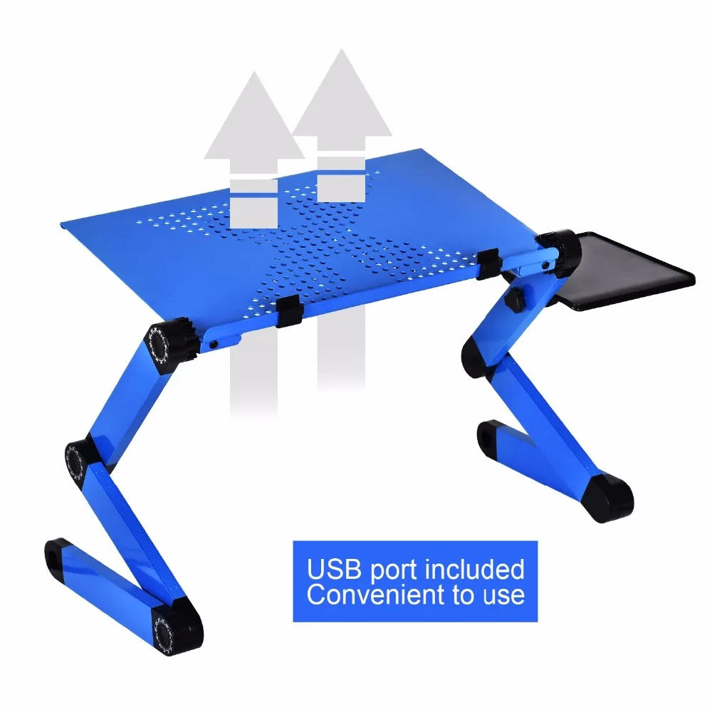 Adjustable Aluminum Alloy Folding Laptop Table for Bed, Sofa, and Study