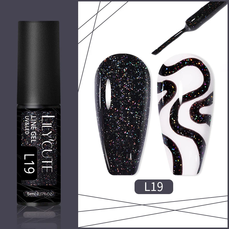 LILYCUTE 5ml Reflective Glitter Nail Liner Gel - Sparkle Art Polish