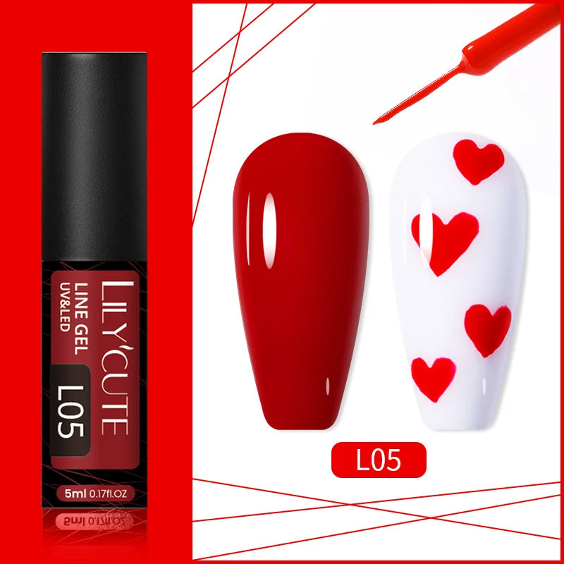 LILYCUTE 5ml Reflective Glitter Nail Liner Gel - Sparkle Art Polish