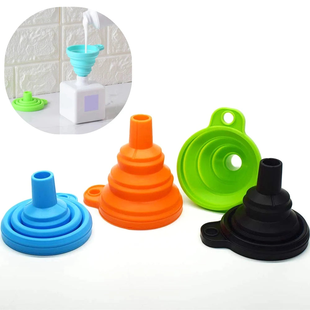 Collapsible Silicone Kitchen Funnel for Bottles and Liquids