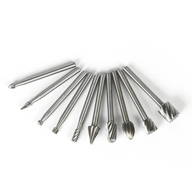 HSS Rotary Burr Cutter Set with Mini Drill Bits and Storage Box