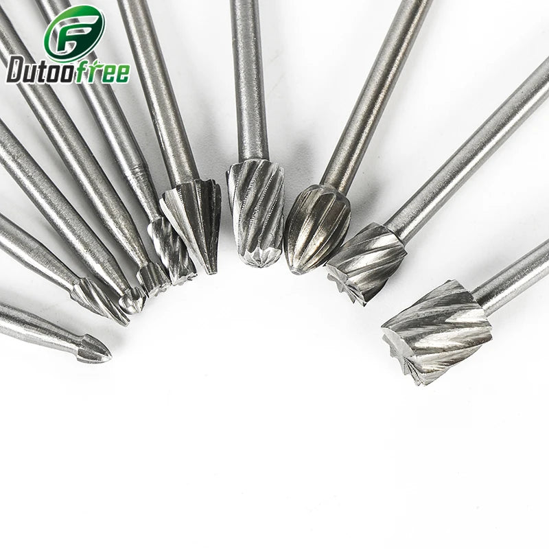 HSS Rotary Burr Cutter Set with Mini Drill Bits and Storage Box
