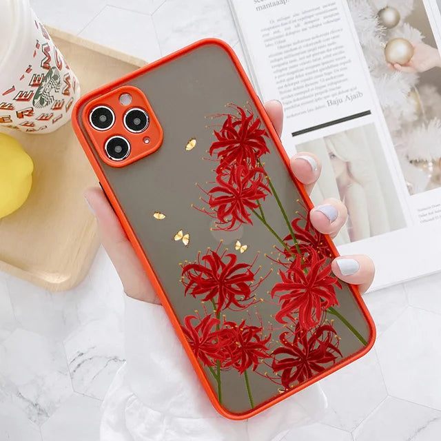 Hand-Painted Floral Shockproof Phone Case for iPhone Models