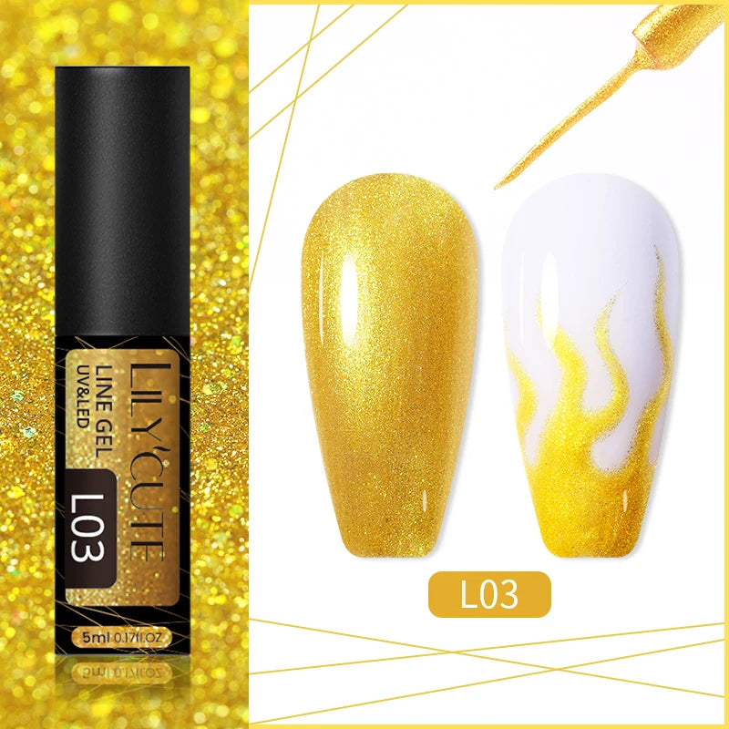LILYCUTE 5ml Reflective Glitter Nail Liner Gel - Sparkle Art Polish