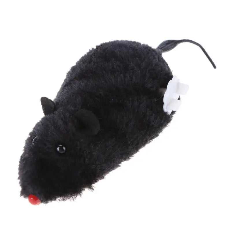 Clockwork Plush Mouse Cat Toy with Mechanical Motion