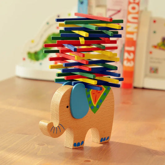 Elephant & Camel Wooden Balance Blocks - Colorful Learning Game