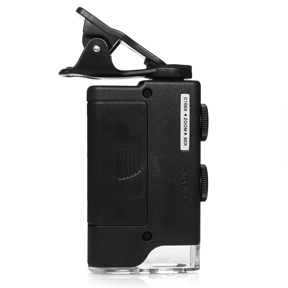 60X-100X Clip-On LED Phone Microscope Lens