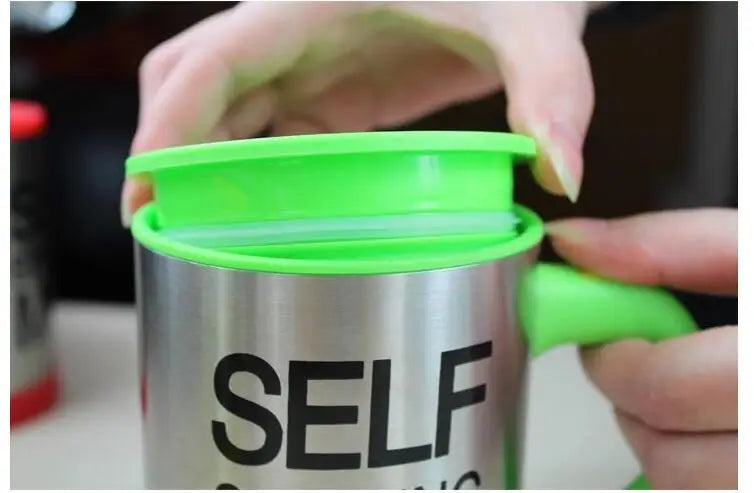 Self-Stirring Stainless Steel Coffee Mug with Color Options