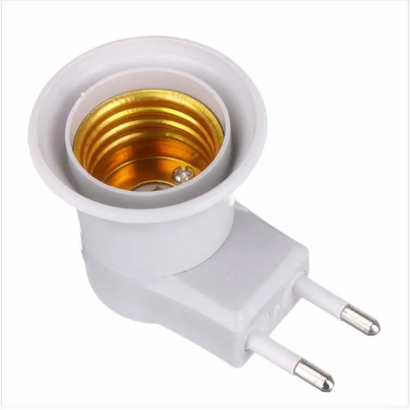E27 LED Bulb Socket to EU Plug Adapter with On/Off Switch