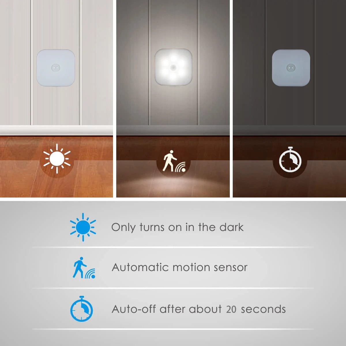 Motion Sensor EU Plug LED Night Wall Lamp