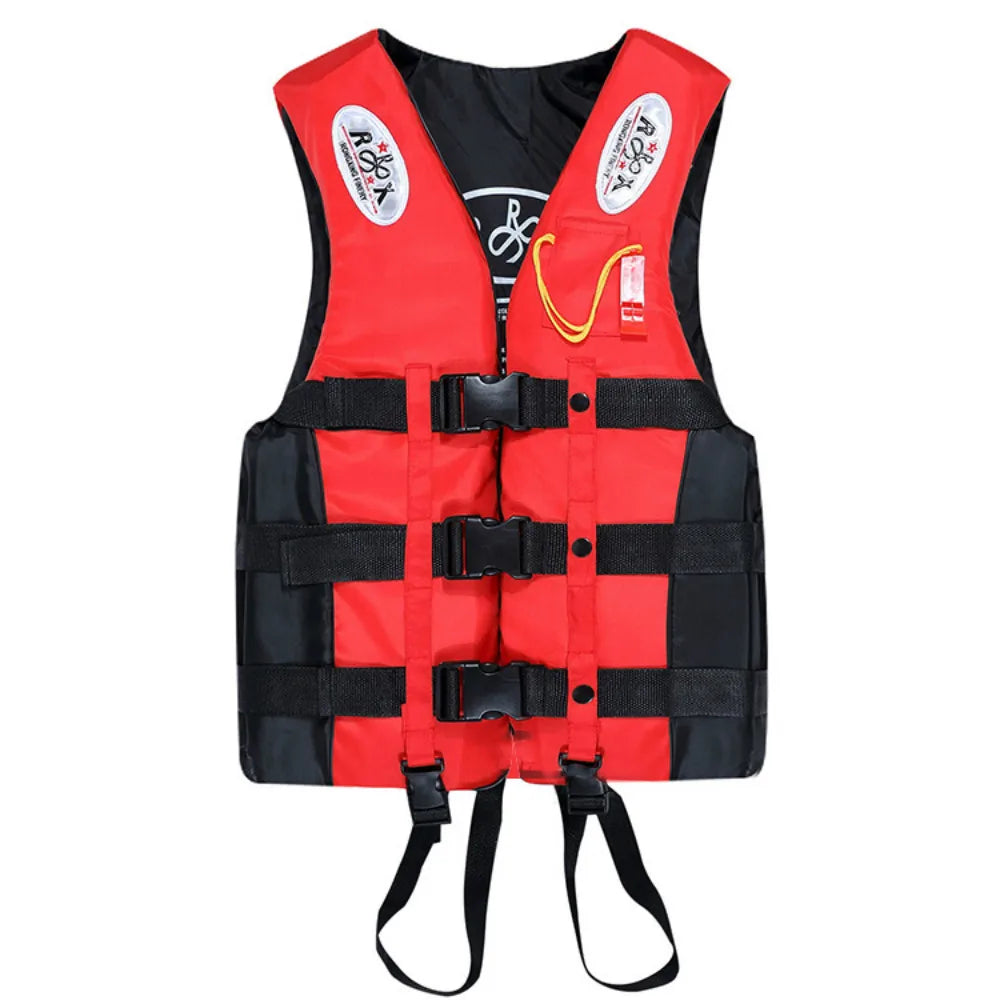 Outdoor Polyester Life Jacket Vest with Whistle for Swimming & Boating