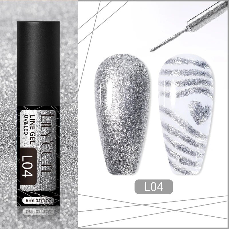 LILYCUTE 5ml Reflective Glitter Nail Liner Gel - Sparkle Art Polish