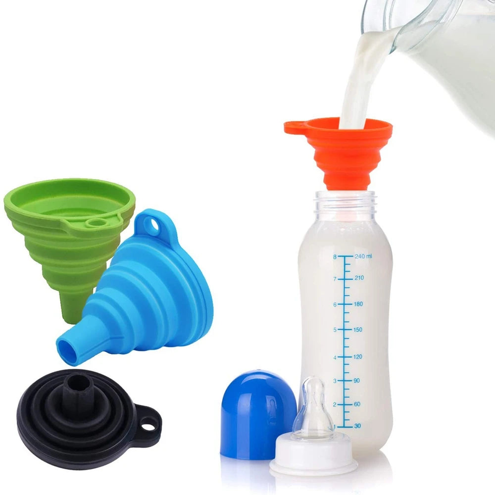 Collapsible Silicone Kitchen Funnel for Bottles and Liquids