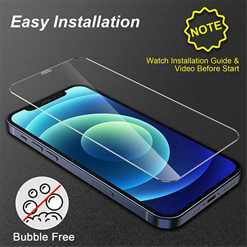 4-Piece HD Protective Glass Screen Protector for iPhone