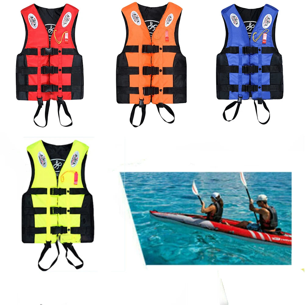 Outdoor Polyester Life Jacket Vest with Whistle for Swimming & Boating