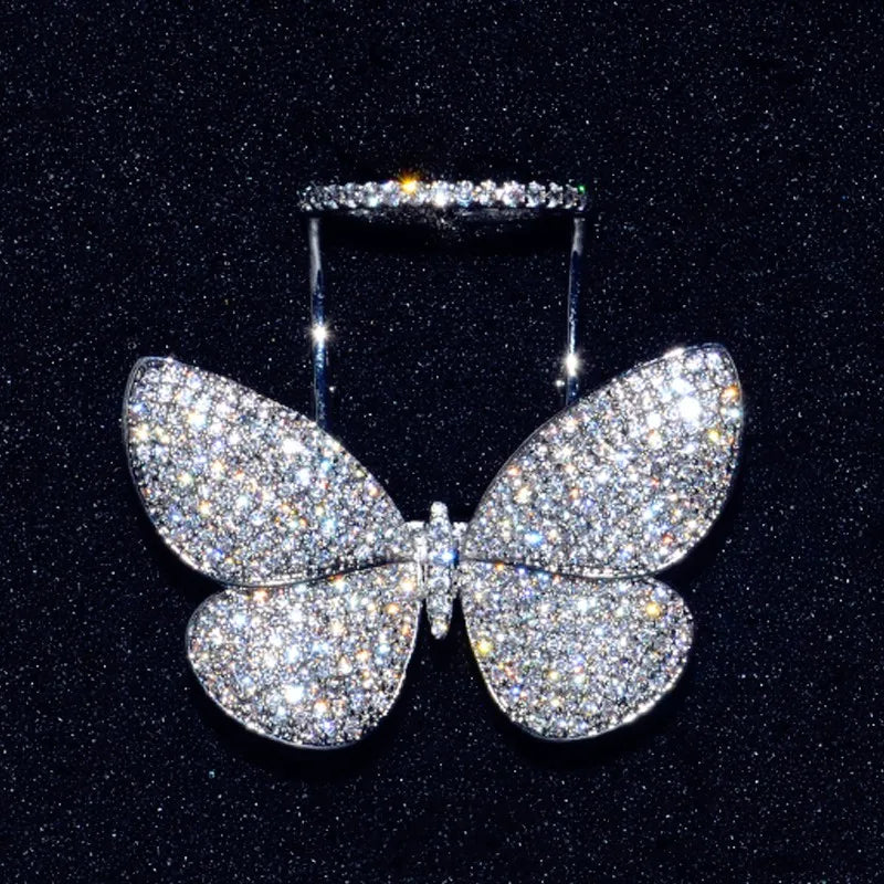 925 Sterling Silver Butterfly Zircon Ring