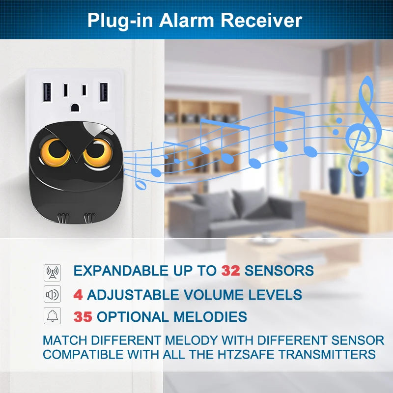 HTZSAFE Wireless Driveway Security Alarm with PIR Motion Sensor