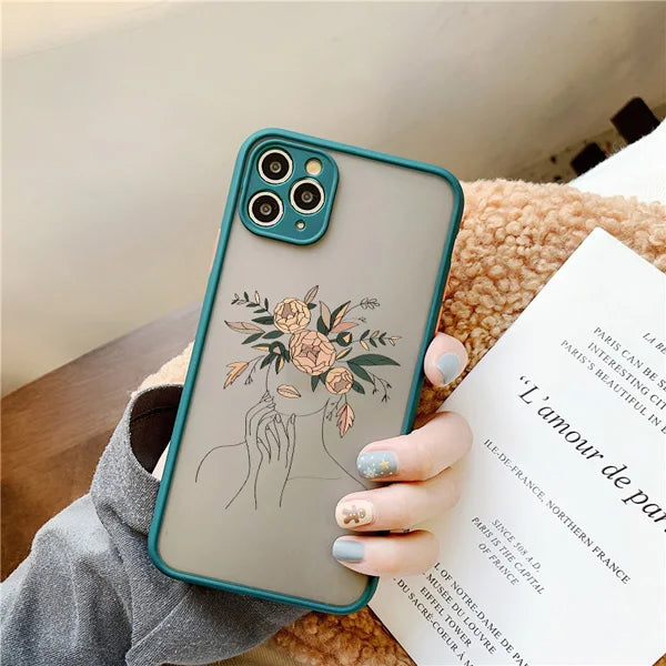 Retro Abstract Geometry Shockproof Phone Case for iPhone Models