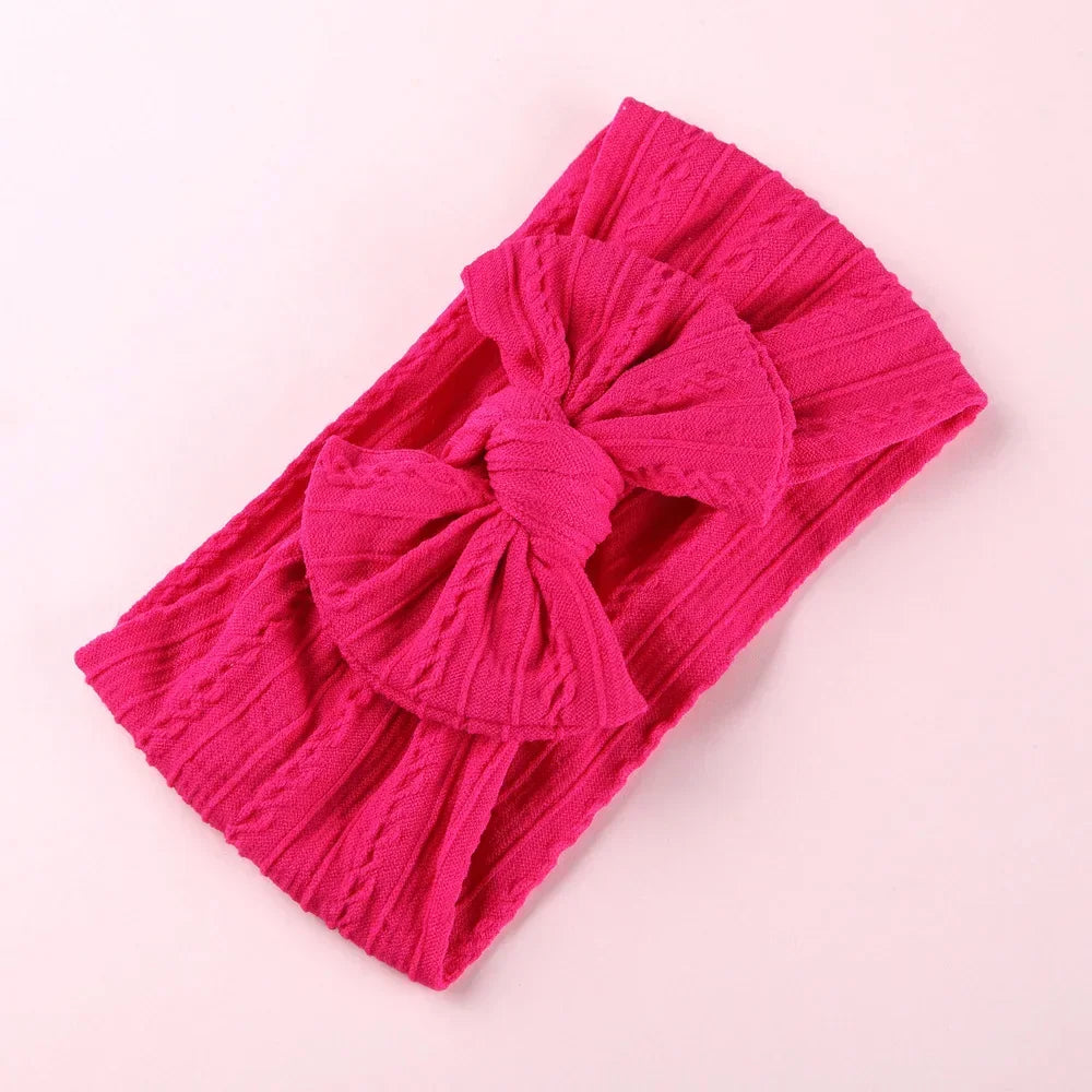 Elastic Jacquard Bow Headband for Newborn Baby Girls