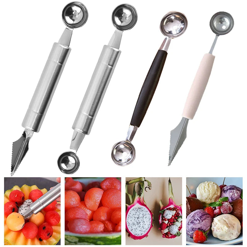 Double-Headed Stainless Steel Melon Baller and Fruit Scoop