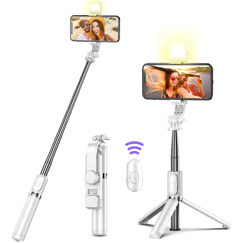 Bluetooth Selfie Stick Tripod with Fill Light