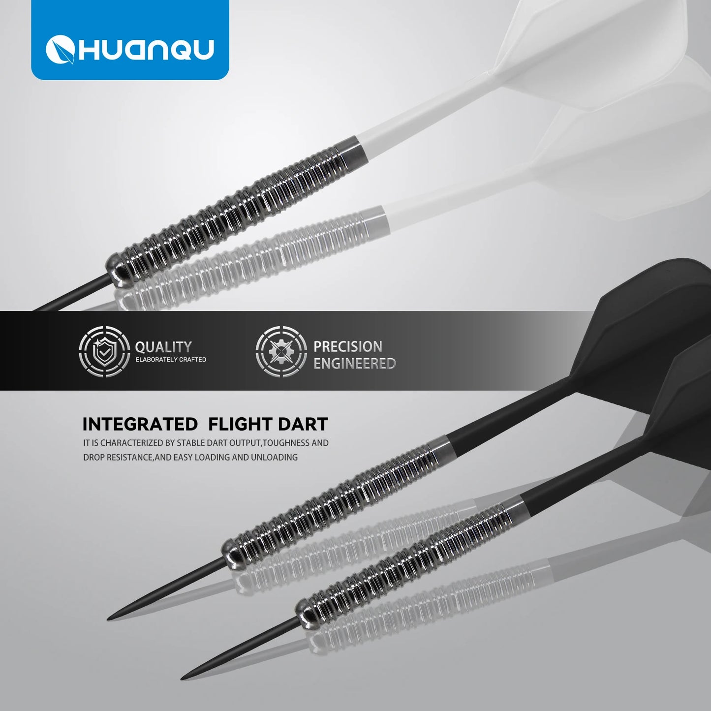 Huanqu 6-Piece Dart Set with Aluminum Shafts, Flights & O-Rings
